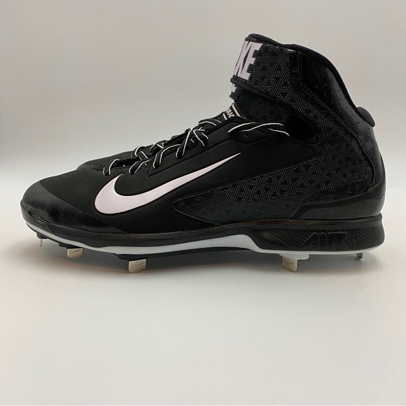 NEW Nike Air Huarache Pro Mid Metal Men’s Baseball Cleats 13 Black 599235-001 - Picture 3 of 8